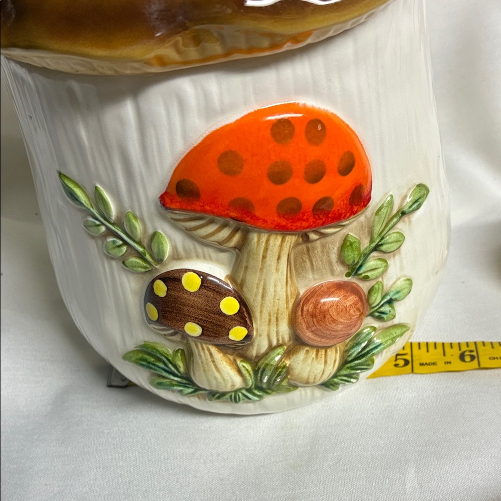 Vintage Sears Merry Mushroom Small Canister Jar With Lid 1970s Replacement - Picture 10 of 10